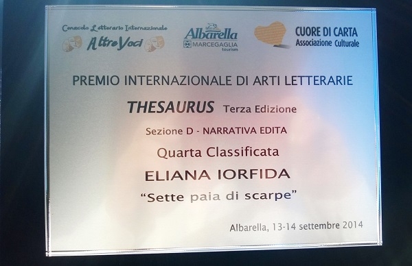 Premio Letterario Internazionale di Arti Letterarie "Thesaurus" - Rovigo, Settembre 2014
