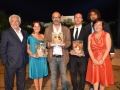 Premio "La Giara" - i tre vincitori con Michele Guardì, Alessandro Salas e Paola Gaglianone- Agrigento, Luglio 2013